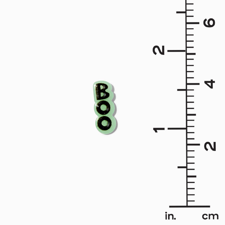Halloween Ghost, BOO &amp; Bat Glow In The Dark Stud Earrings - 3 Pack,