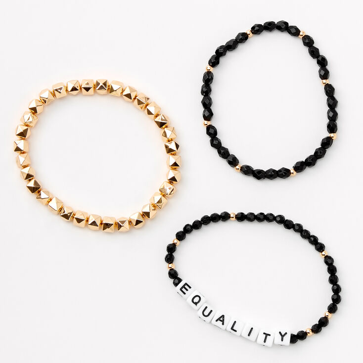Equality Beaded Stretch Bracelet Set - 3 Pack,