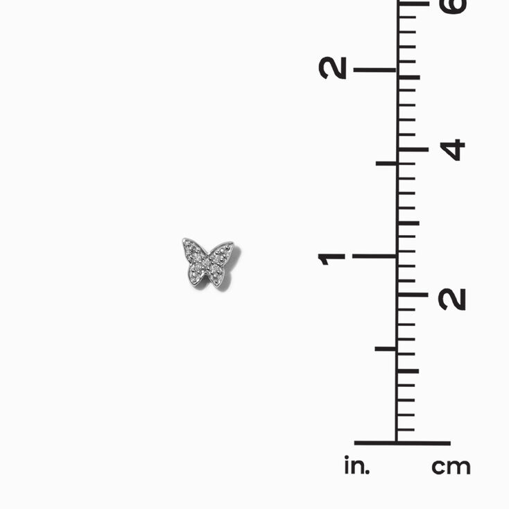 C LUXE by Claire&#39;s Sterling Silver 1/10 ct. tw. Laboratory Grown Diamond Pav&eacute; Butterfly Stud Earrings,