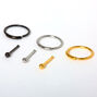 Mixed Metal 20G Stud &amp; Hoop Nose Rings - 6 Pack,