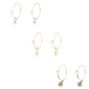 Silver Classic Crystal Pearl Mixed Earrings - 6 Pack,