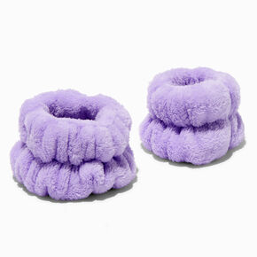 Bracelets &eacute;ponge pour soins de visage violet - Lot de 2,