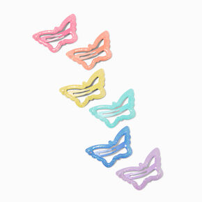 Claire&#39;s Club Rainbow Butterfly Cut-Out Snap Hair Clips - 6 Pack,
