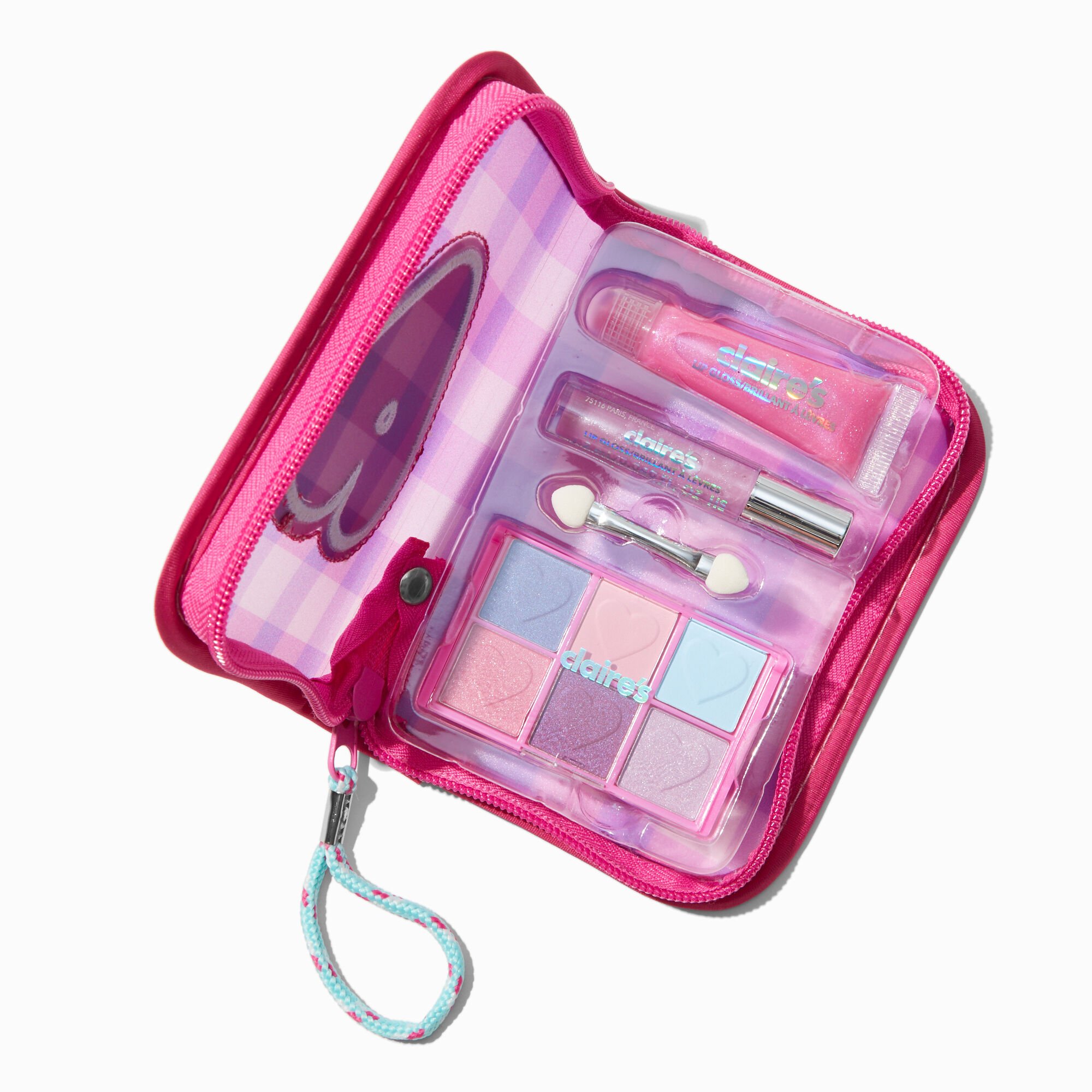 Initial Zipper Makeup Set Wristlet - A,