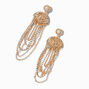 Gold-tone Textured Chain Drape Drop Earrings,