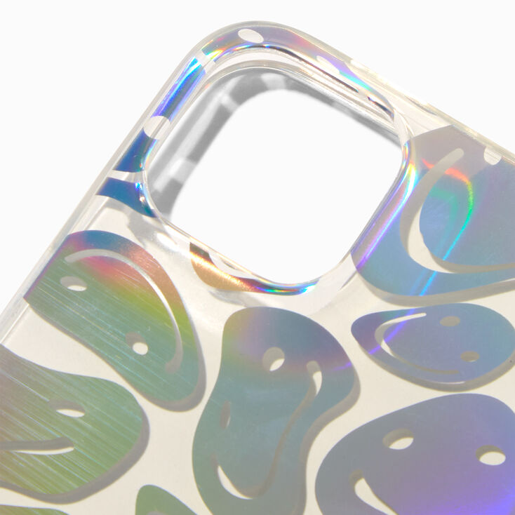 Holographic Happy Face Protective Phone Case - Fits iPhone&reg; 13/14/15,