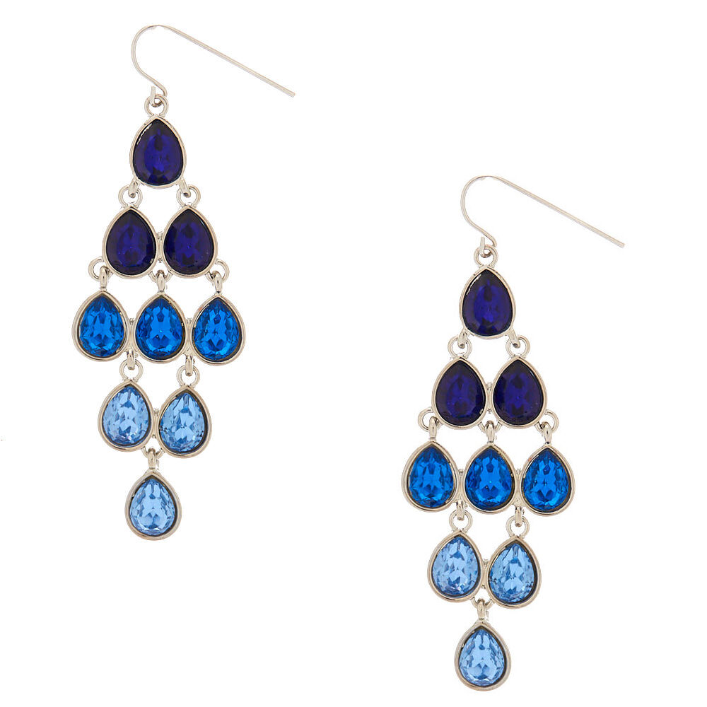 2" Ombre Chandelier Drop Earrings - Blue,