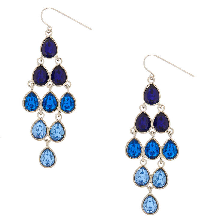 2&quot; Ombre Chandelier Drop Earrings - Blue,