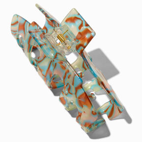 Brown &amp; Turquoise Swirl Hair Claw,