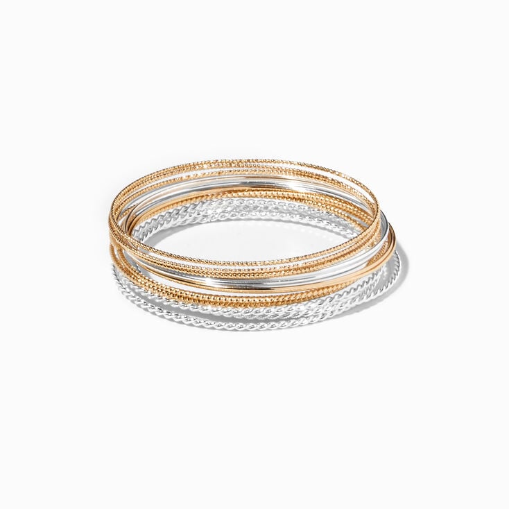Gold-tone &amp; Silver-tone Bangle Bracelets - 15 Pack,