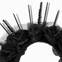 Skulls &amp; Spikes Black Floral Headband,