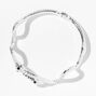 Silver-tone Textured Snake Cuff Bracelet,
