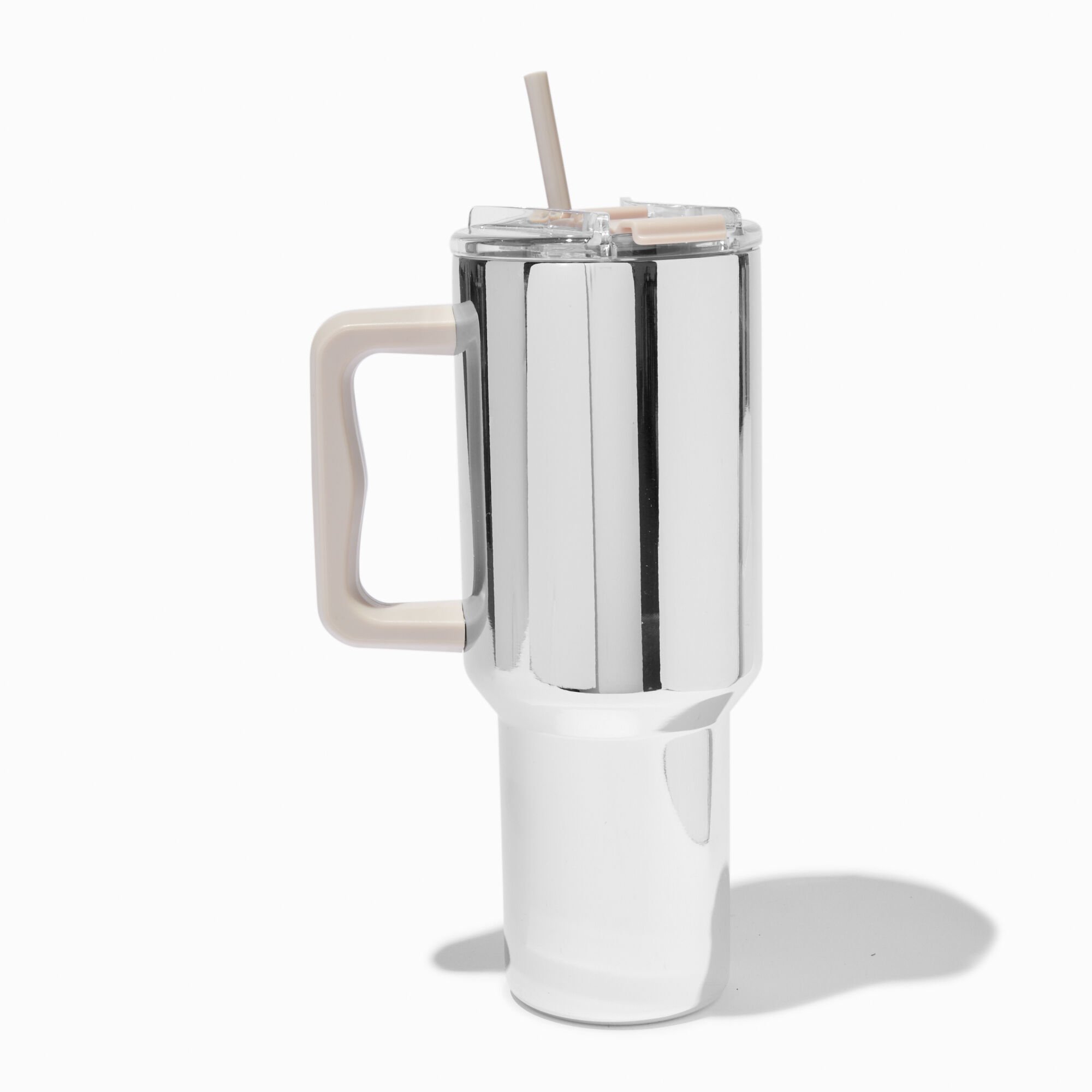 Silver Chrome Stainless Steel Handled Tumbler,