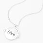 Silver Glow In The Dark Zodiac Spinning Pendant Necklace - Libra,