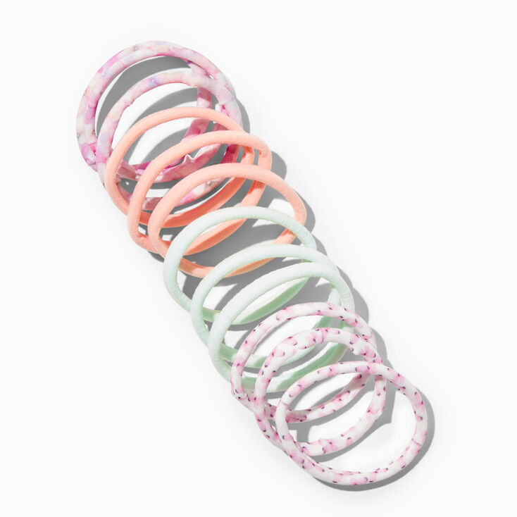 Spring Floral Rolled Hair Ties - 12 Pack,