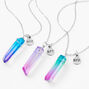 Silver Best Friends Ombre Mystical Gem Pendant Necklaces - 3 Pack,