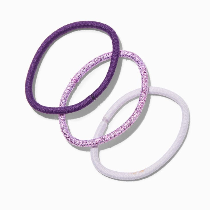 Mixed Purples Lurex Hair Ties - 12 Pack,