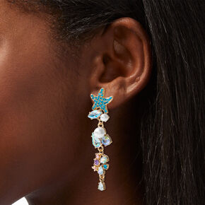 Under the Sea Pearl &amp; Crystal 2.5&quot; Drop Earrings,