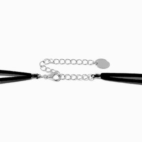 Turquoise Coin Black Cord Cowgirl Multi-Strand Necklace,