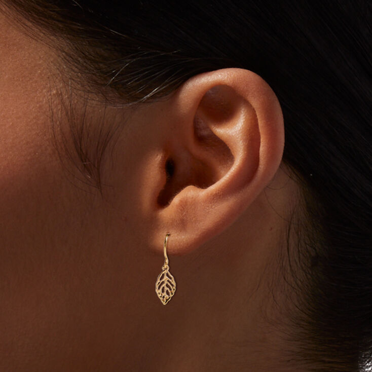 Gold Leaf &amp; Flower Earrings Set - 6 Pack,