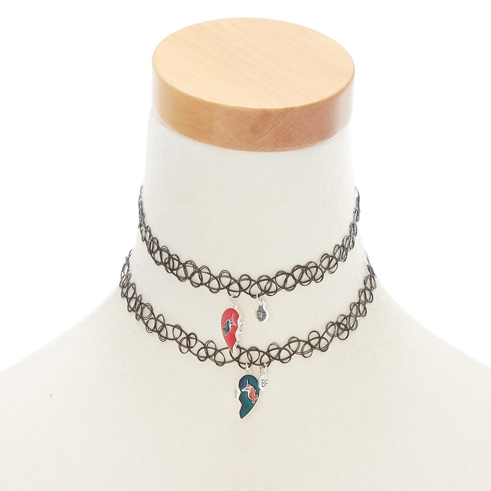 Unicorn Mood Heart Choker Necklaces - 2 Pack,