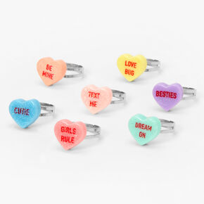 Candy Heart Rings - 7 Pack,