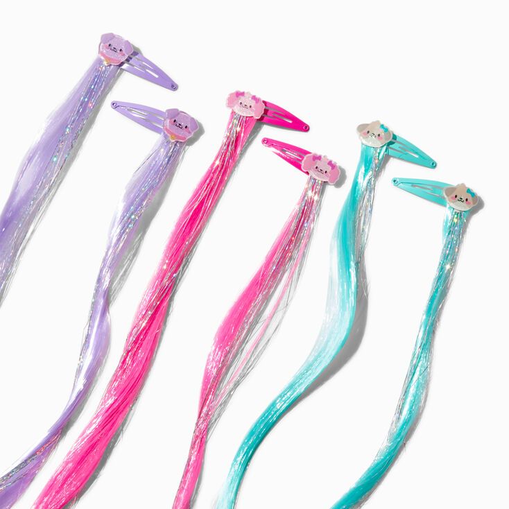 Claire&#39;s Club Puppies Faux Hair Snap Hair Clips - 6 Pack,