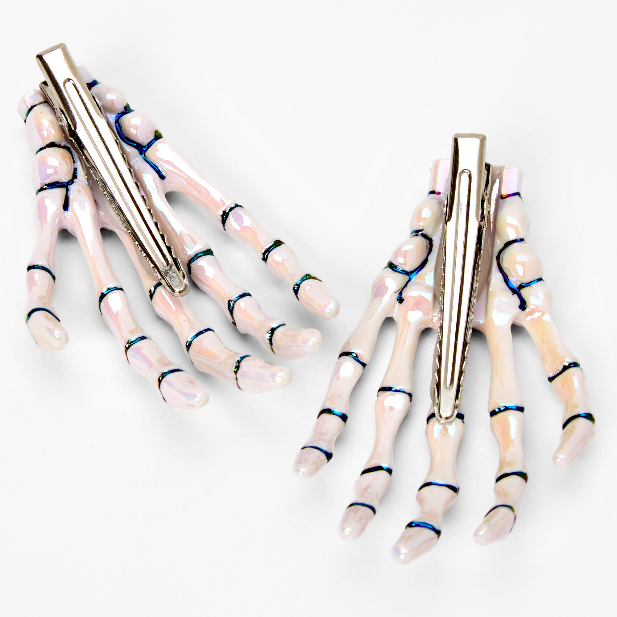 Skeleton Hands Iridescent Hair Clips - 2 Pack,