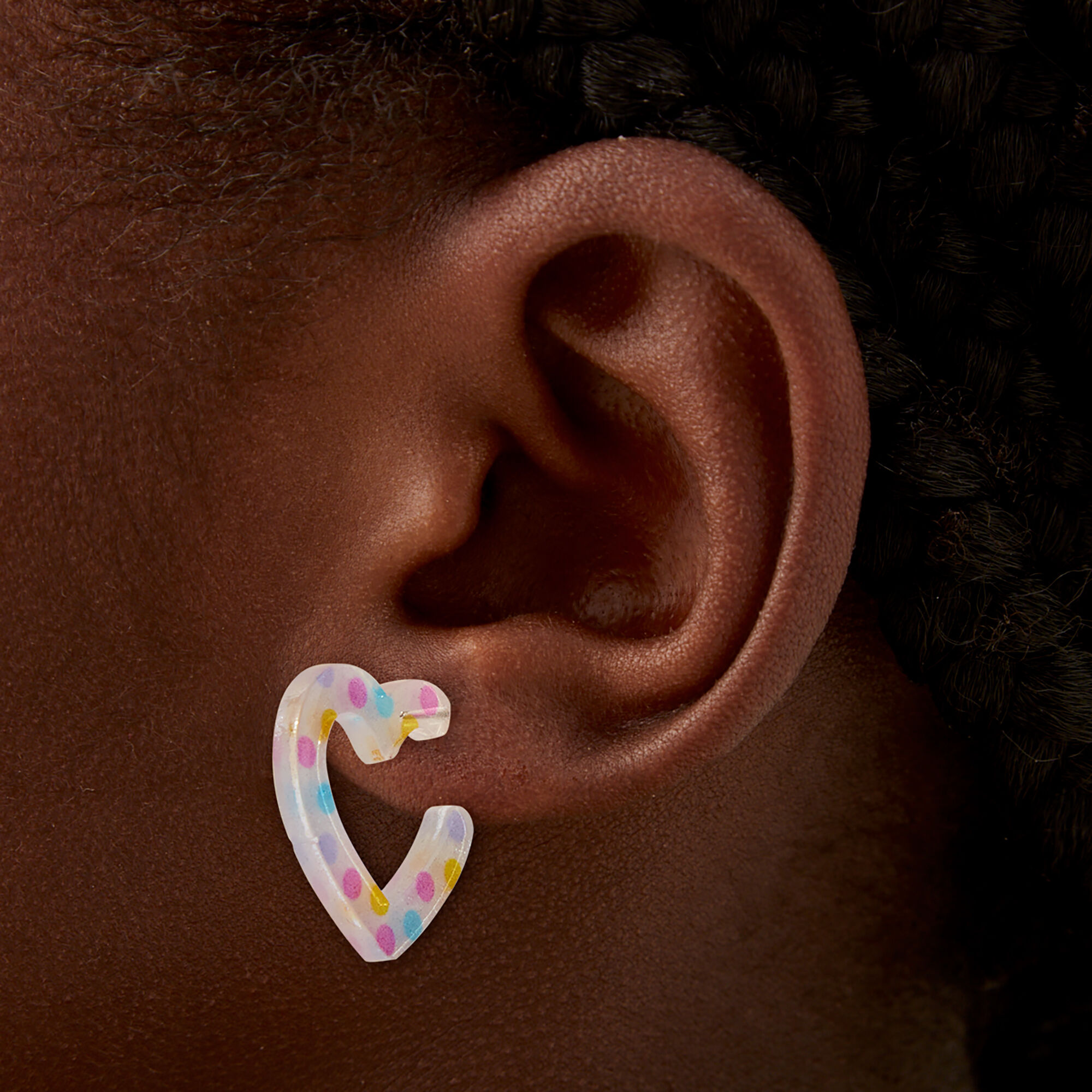 Claire's heart hoop earrings hotsell