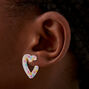 Pastel Polka Dot Acrylic Heart Hoop Earrings ,