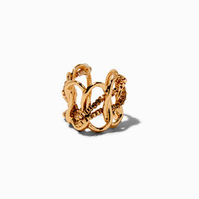 Gold-tone Double Chain Ear Cuff,