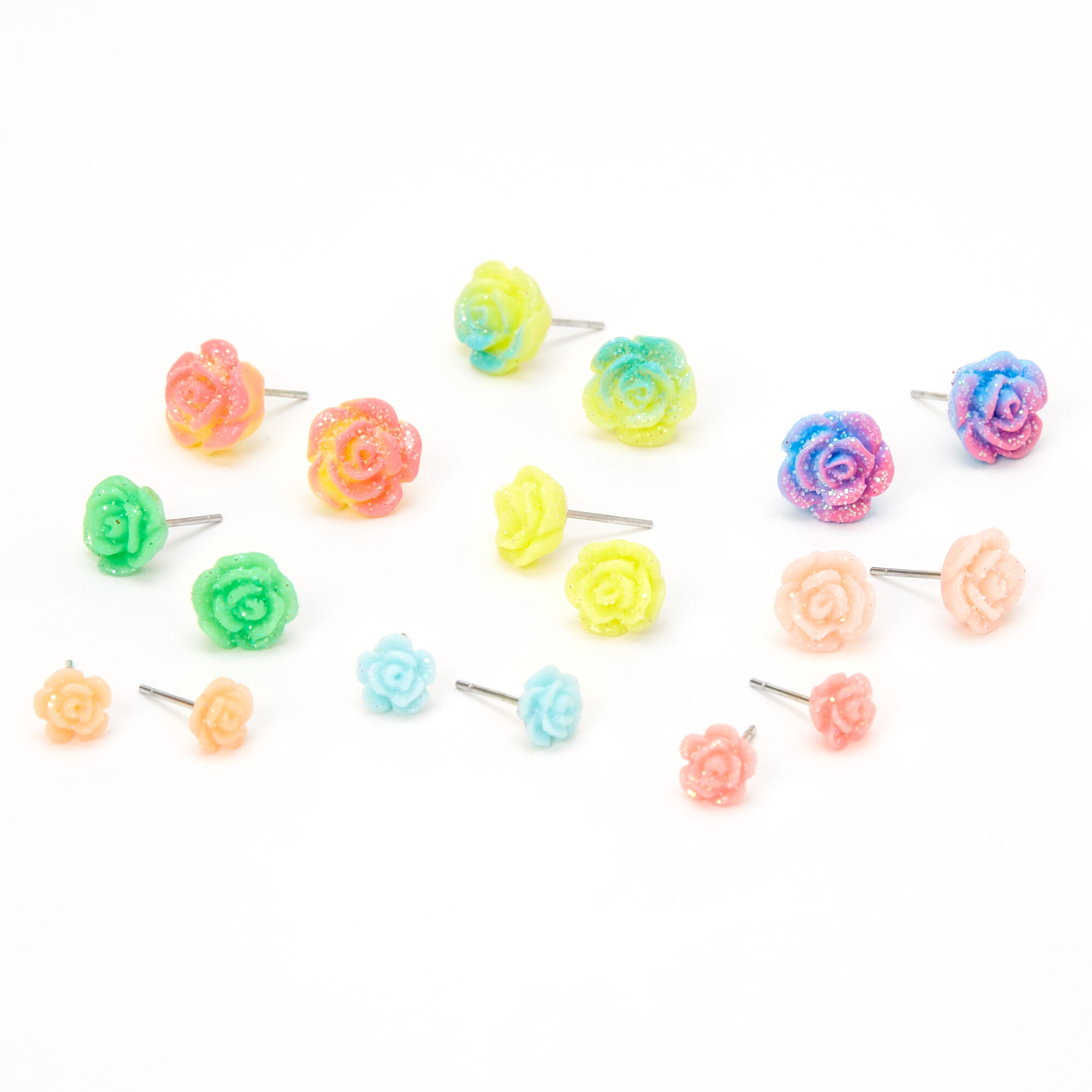 Claire's rainbow 2025 flower earrings
