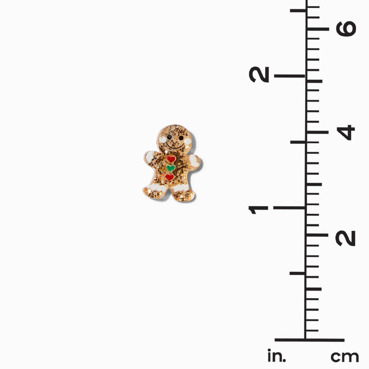 Gingerbread Cookie Glittery Stud Earrings,