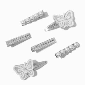 Claire&#39;s Club Special Occasion Silver-tone Mixed Hair Clips - 6 Pack,