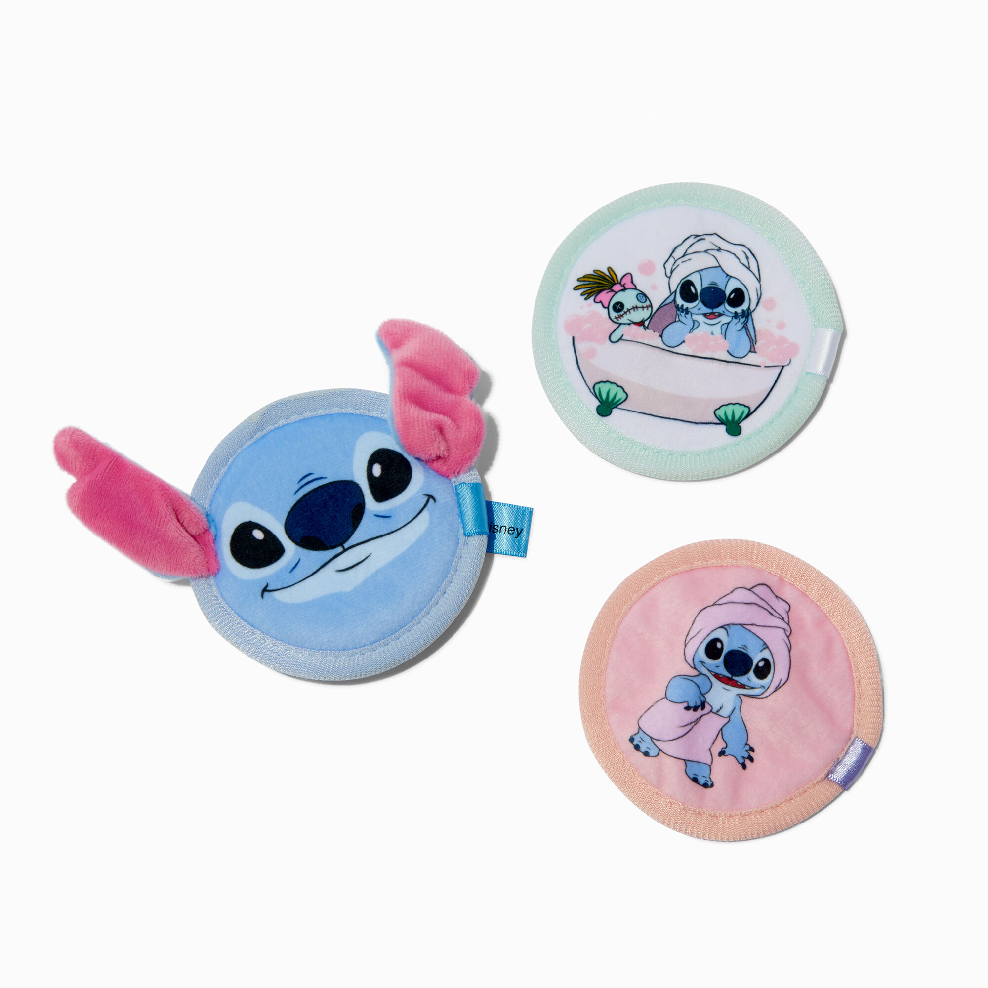 Disney Stitch Claire's Exclusive Slumber Party Reusable Makeup Remover Pads - 3 Pack,