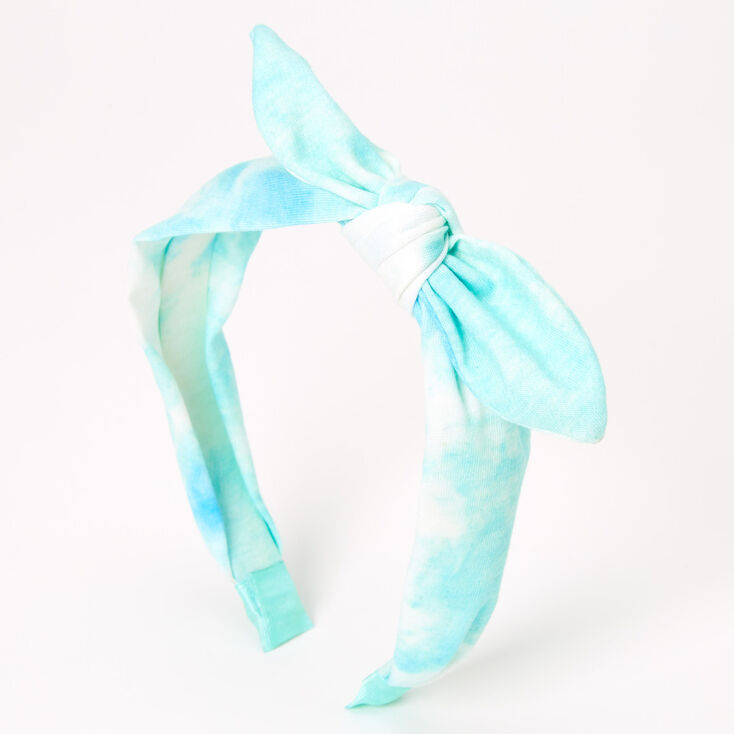 Tie Dye Knotted Bow Headband - Mint,