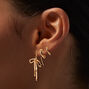Gold-tone Drippy Bow Earring Stackables Set - 3 Pack,