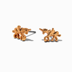 Gold-tone Mini Pegasus Stud Earrings,