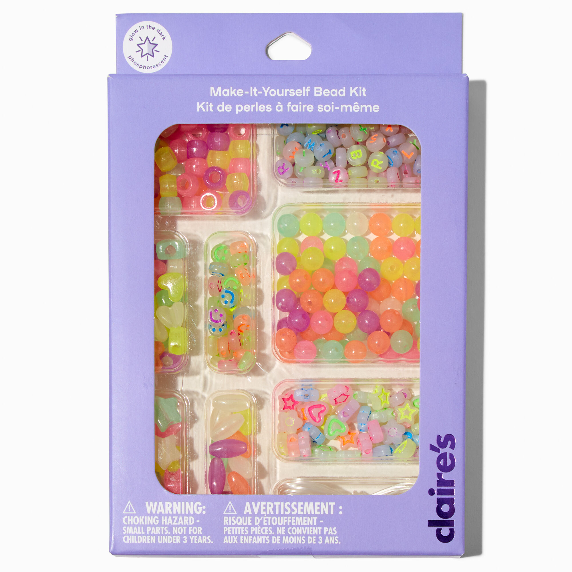 View Claires Glow In The Dark MakeItYourself Bead Kit information