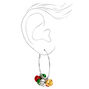 Christmas Silver 50MM Bell Hoop Earrings,