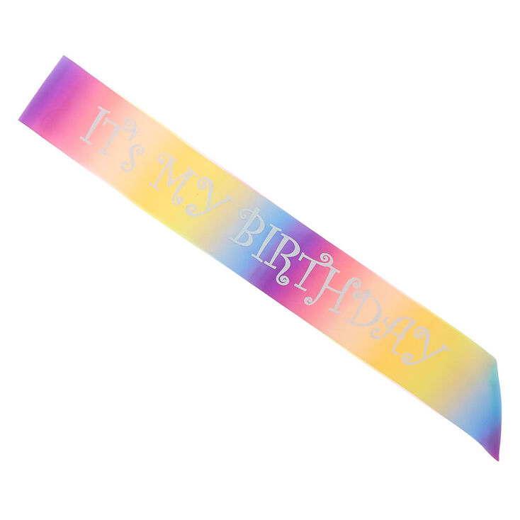 &Eacute;charpe &laquo;&nbsp;C&#39;est mon anniversaire&nbsp;&raquo; arc-en-ciel,