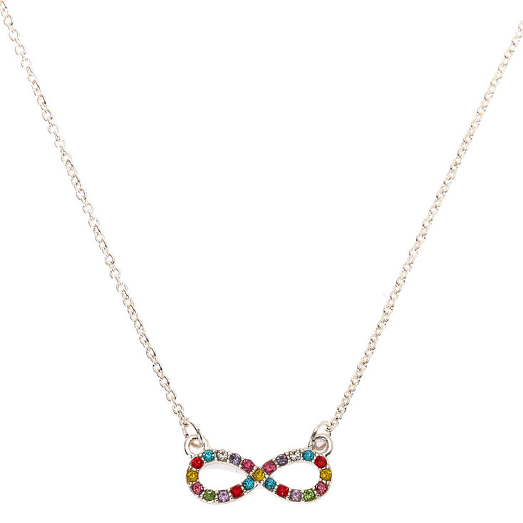 Rainbow Infinity Pendant Necklace,