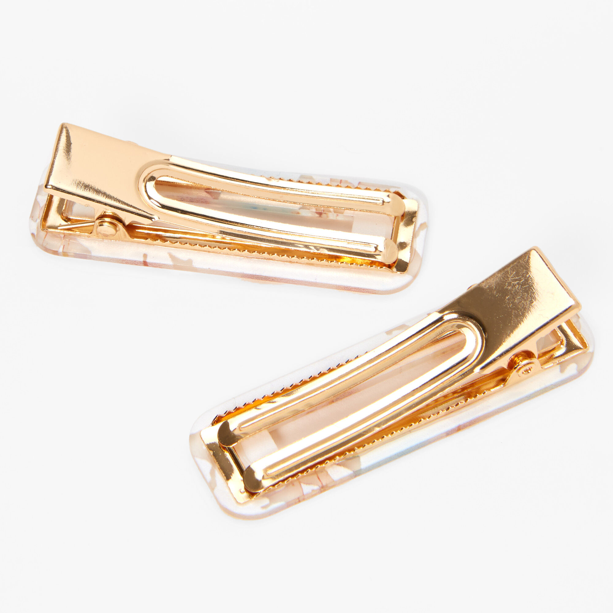 Grandes barrettes rectangulaires marguerite - Lot de 2,