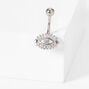 Silver 14G Embellished Evil Eye Belly Ring,