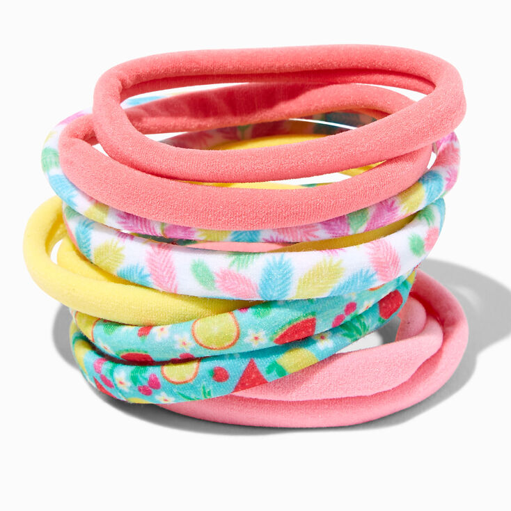 Tropical Fruit Rolled Hair Ties &#40;10 Pack&#41;,