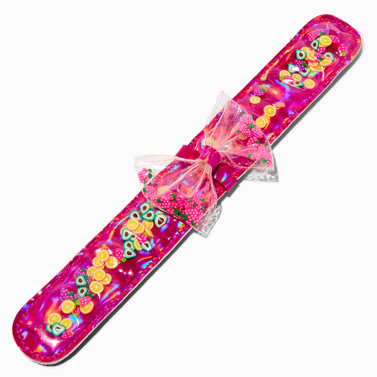 Claire&#39;s Club Rainbow Fruit Shaker Slap Bracelet,