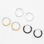 Mixed Metal 10MM Hoop Earrings - 3 Pack,