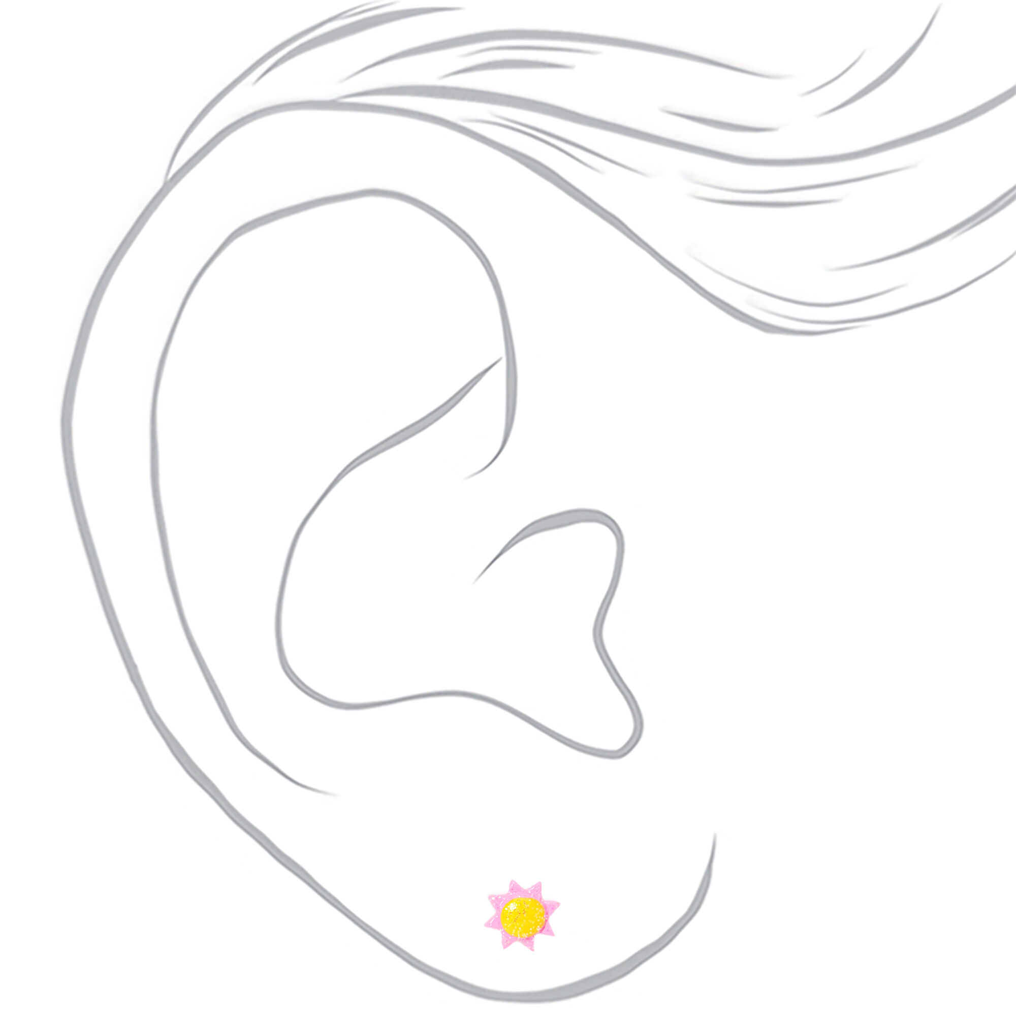 Silver Fun In The Sun Stud Earrings - 9 Pack,