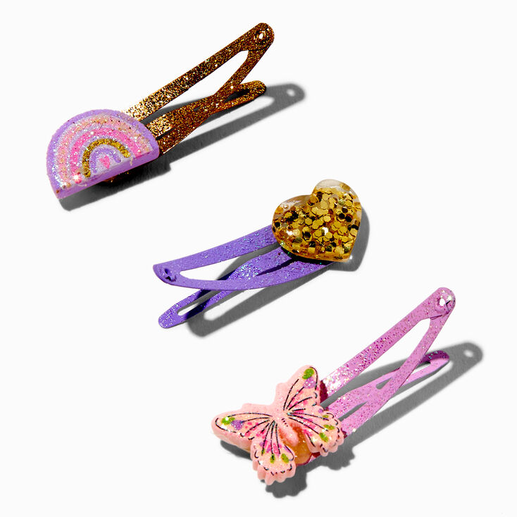 Claire&#39;s Club Polyresin Butterfly Snap Hair Clips - 6 Pack,