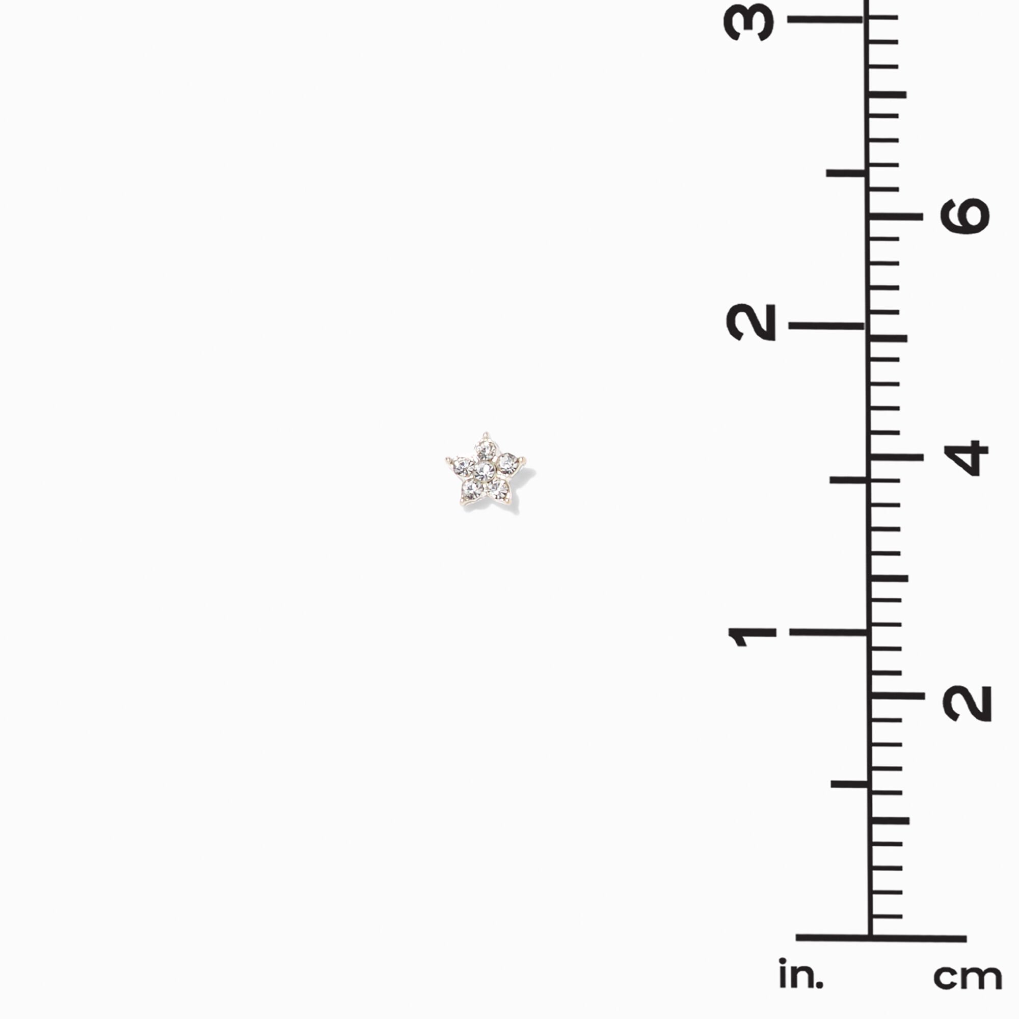 Silver-tone Crystal Star Stud Earrings,